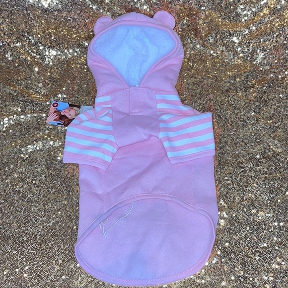 Ellen Degeneres Dog Apparel Pink White Strip - Picture 1 of 6